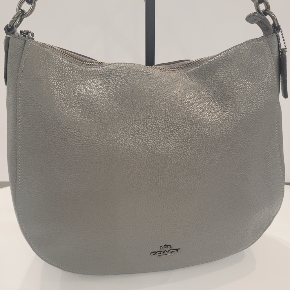 Coach Pebbled Leather Hobo Bag in Gray